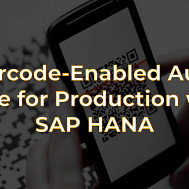 Auto Issue for Production with SAP HANA