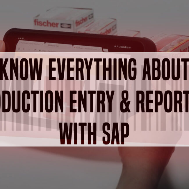 SAP Software for Production Entry & Reporting