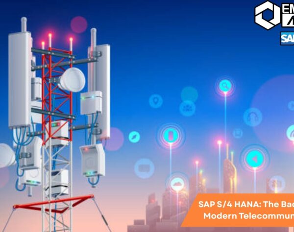 Featured image for blog on SAP S/4 HANA transforming the Telecommunications Industry, becoming the backbone of modern telecom operations and driving innovation.