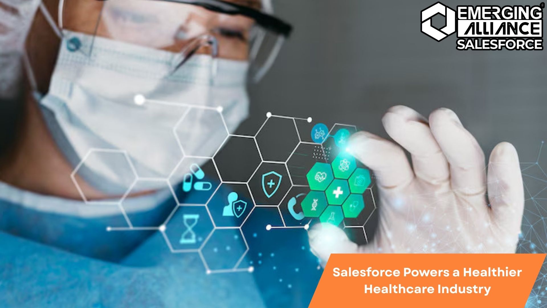 Salesforce CRM interface optimizing patient care, data management, and workflows in a modern healthcare industry setting.