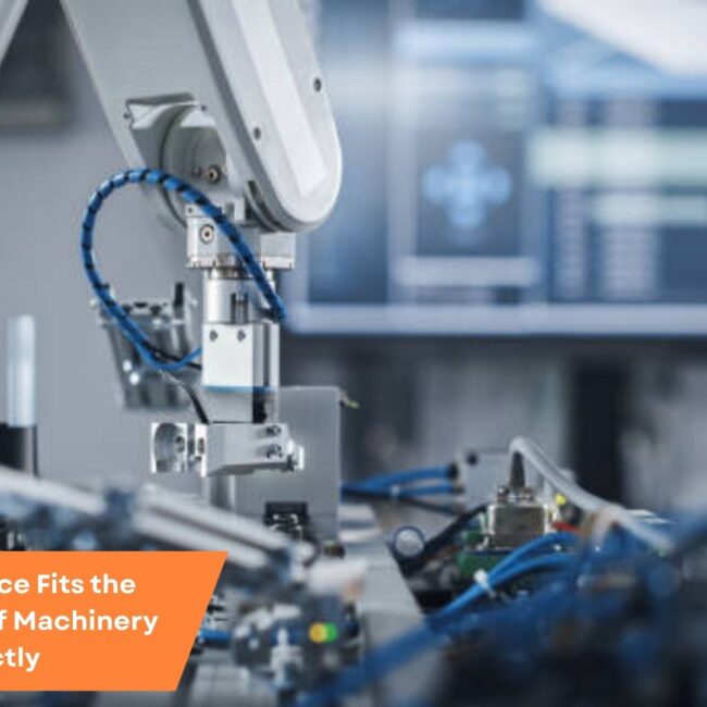 Factory floor with advanced machinery operations managed through Salesforce CRM dashboard.