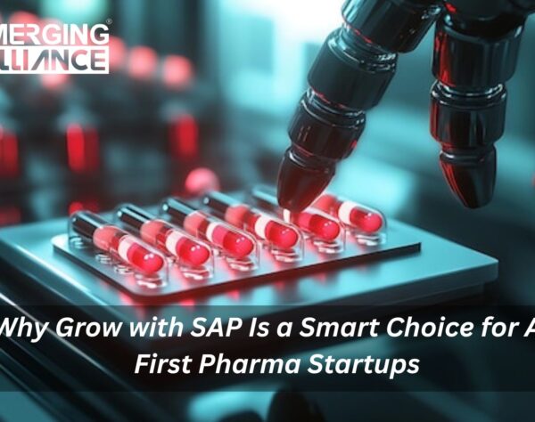 AI-first pharmaceutical startup team using Grow with SAP cloud ERP for scalable, compliant, and intelligent operations