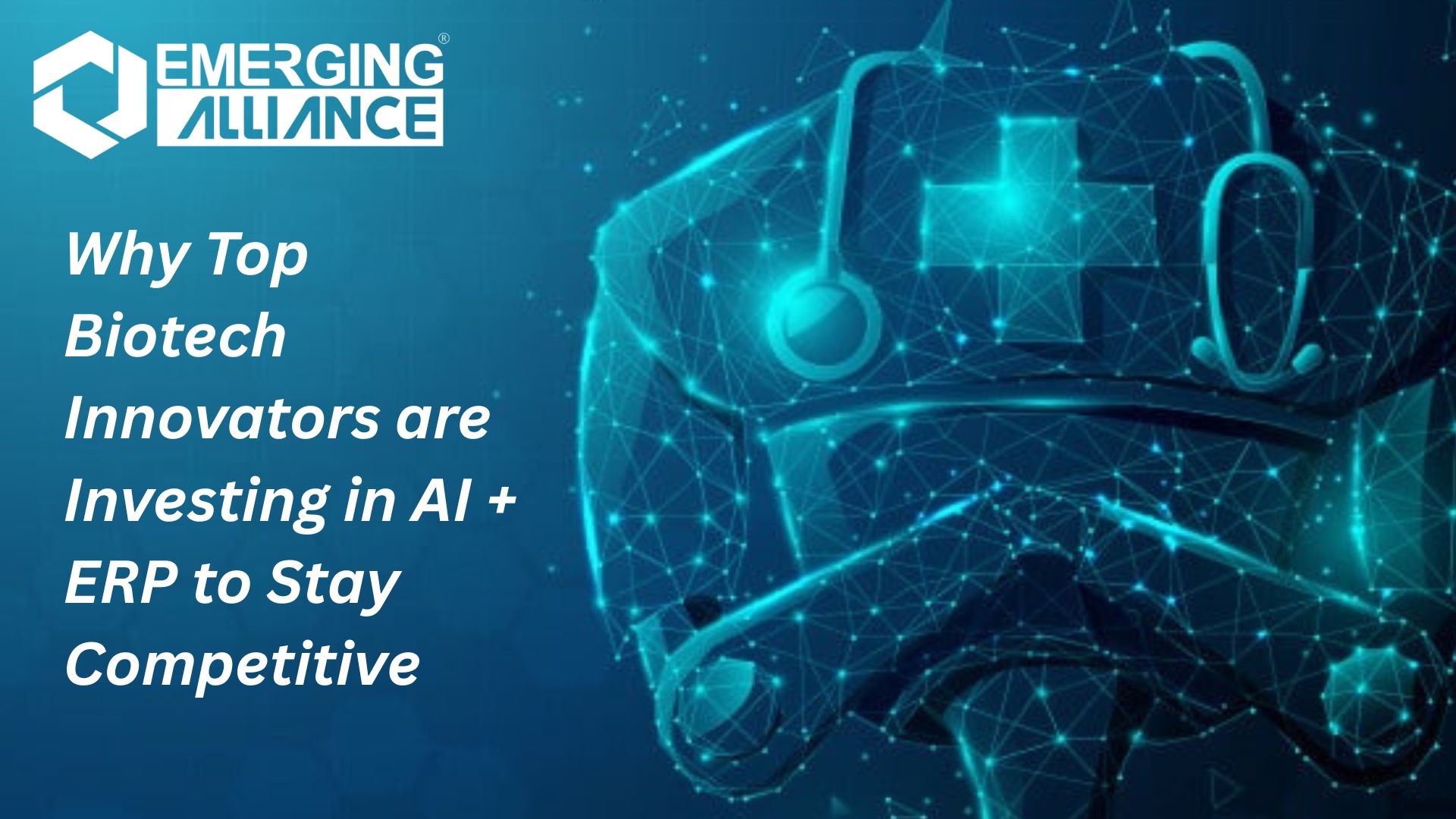 Biotech professionals analyzing AI-powered ERP dashboards for drug discovery, compliance tracking, and clinical trial optimization.