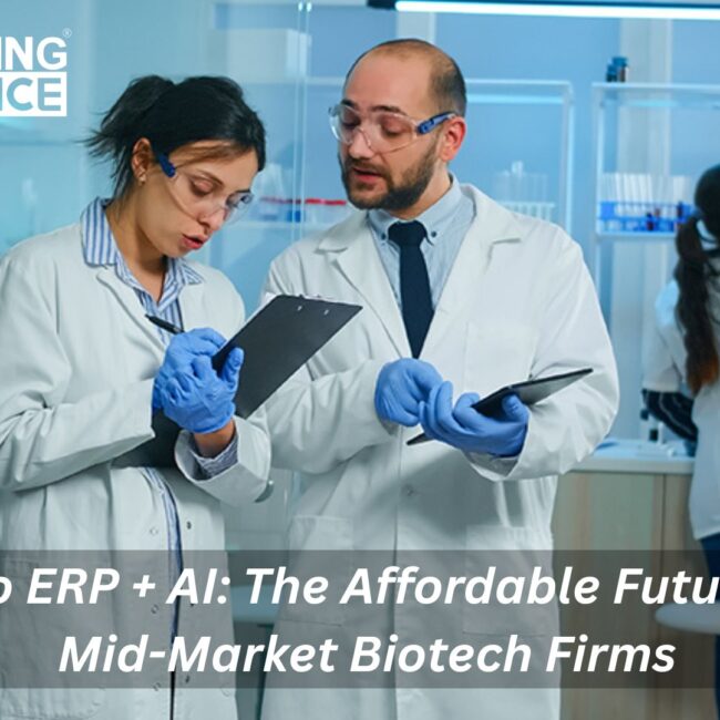 Odoo and AI integration dashboard for biotech industry – showing real-time lab inventory, compliance alerts, and predictive analytics on a sleek ERP interface.