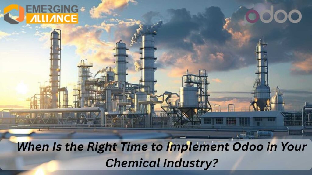 Odoo for chemical industry dashboard showing production, inventory, and workflow automation