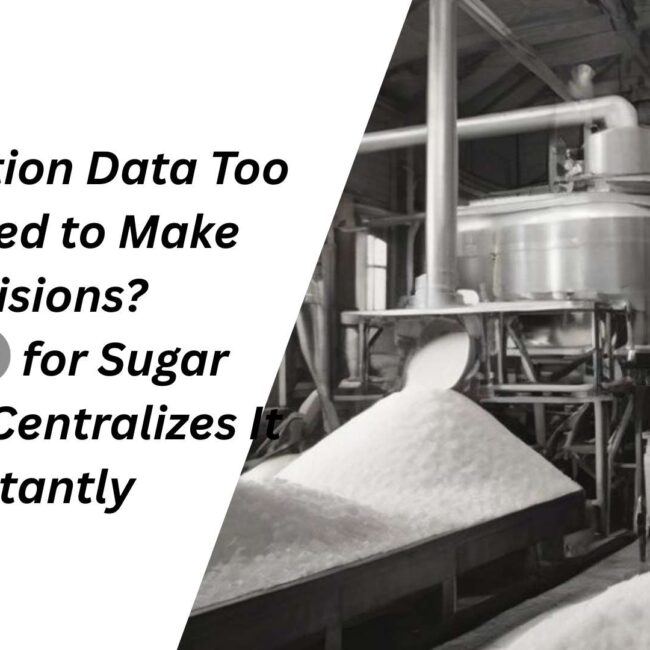 Odoo for sugar industry dashboard showing crushing, recovery, inventory, and sugar mill operations data