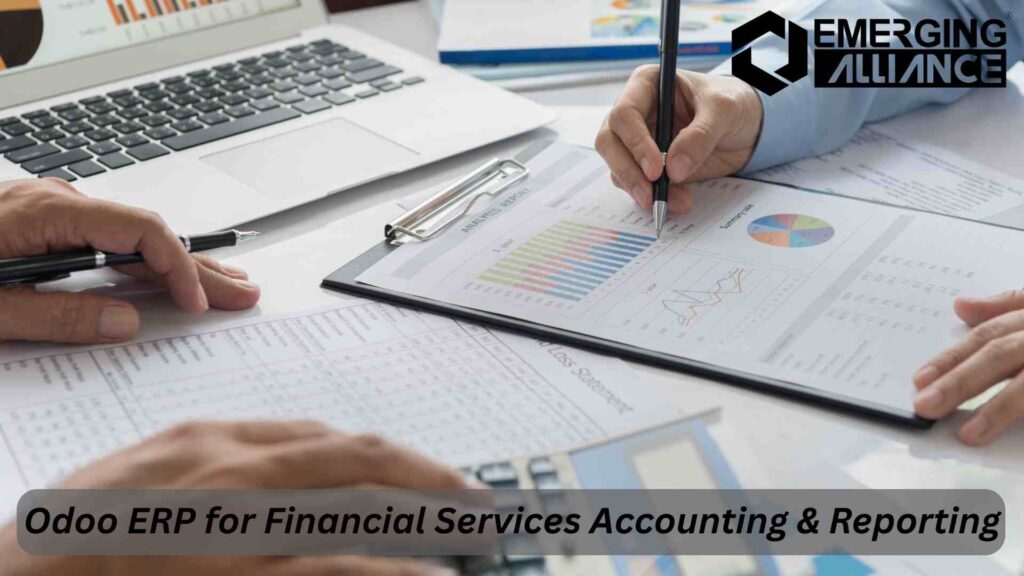 Odoo ERP dashboard for financial services accounting, reporting, and CRM automation