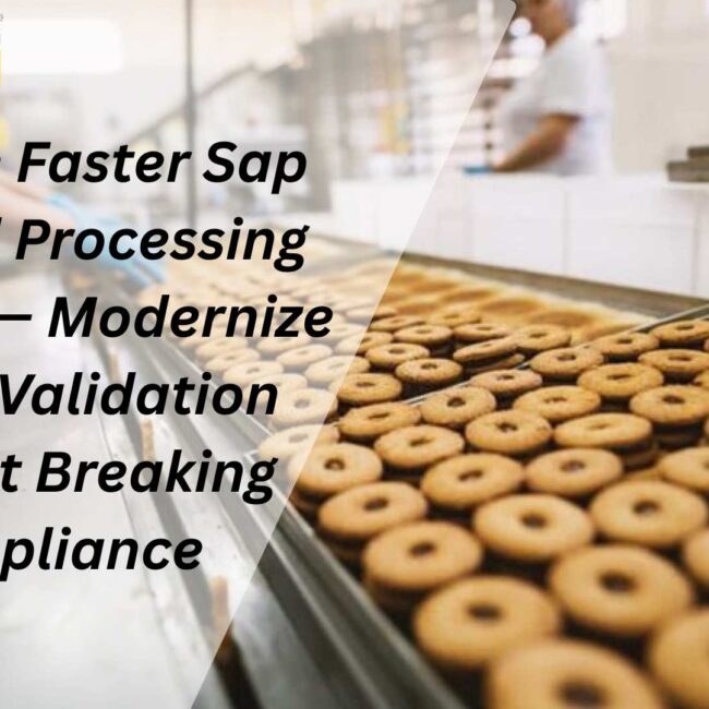 Automated validation workflow dashboard powered by Sap for Food Processing Industry