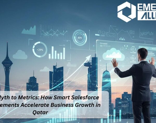 Salesforce Enhancement Qatar dashboard showing CRM analytics and business growth metrics in Qatar office