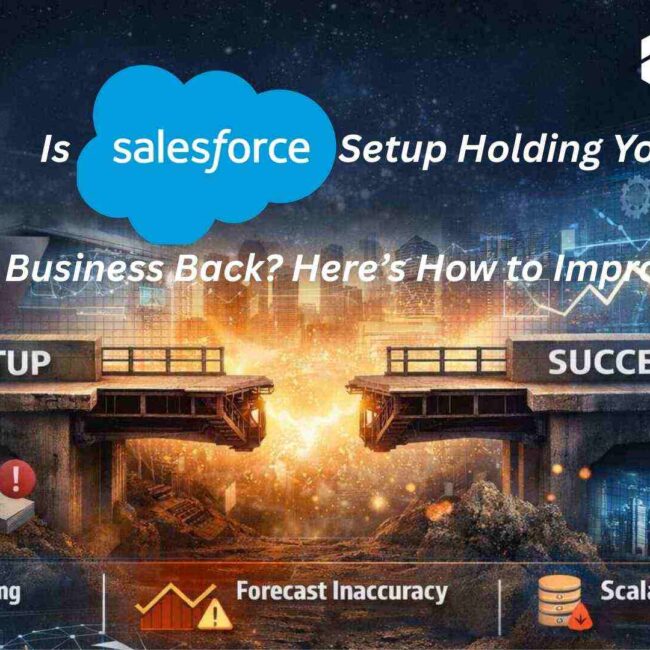 Enterprise dashboard showing gaps in Salesforce implementation impacting reporting and business performance