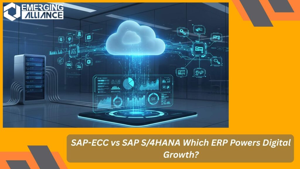 SAP-ECC vs SAP S/4HANA architecture comparison highlighting SAP-ECC/S4-Enhancement blueprint for digital growth