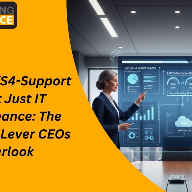 Executive analyzing SAP-ECC/S4-Support strategy and SAP S/4HANA migration roadmap