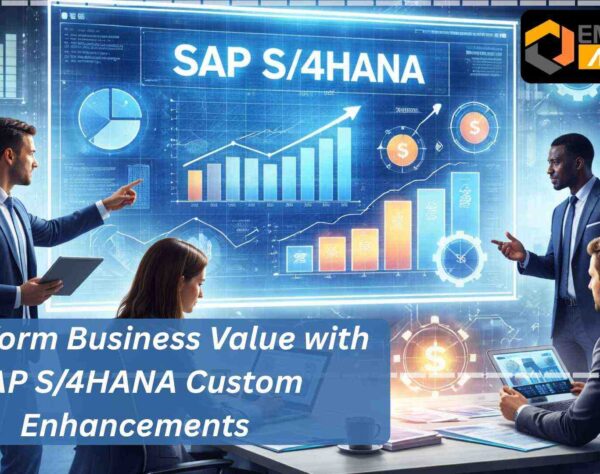 SAP S/4HANA dashboard showing real-time analytics, workflow automation, and ROI improvement