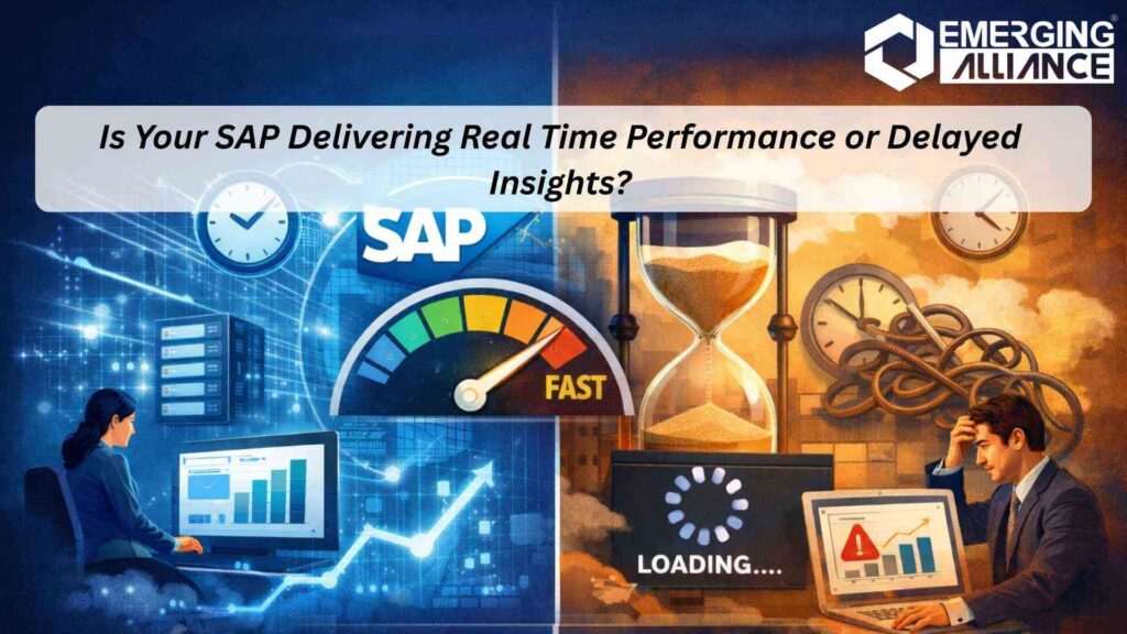 SAP ECC S/4HANA enhancements dashboard showing real-time analytics, process automation, and enterprise integration.