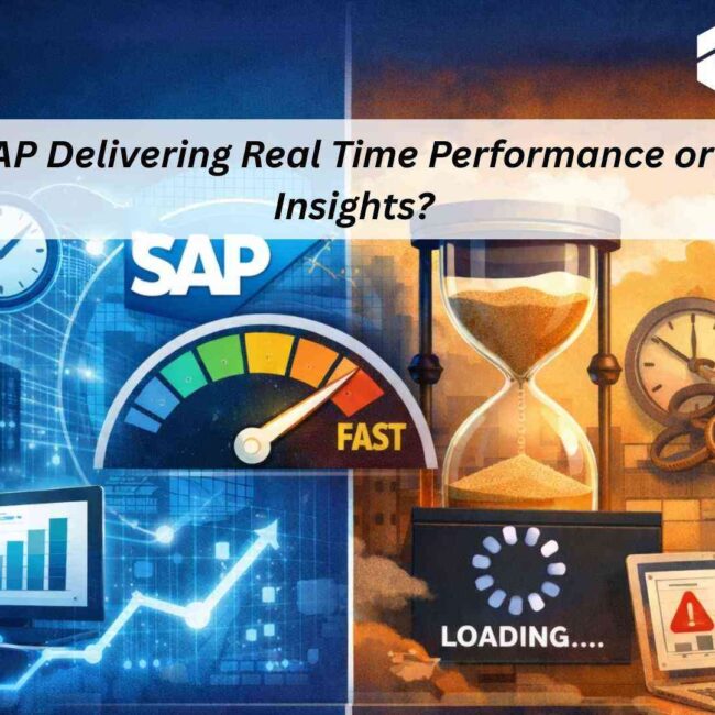 SAP S4HANA enhancements dashboard showing real-time analytics, process automation, and enterprise integration.