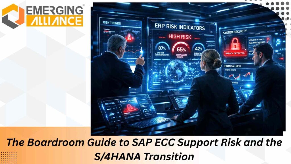 SAP ECC support risk and S/4HANA transition strategy for enterprises planning ERP modernization and migration from SAP ECC to SAP S/4HANA.