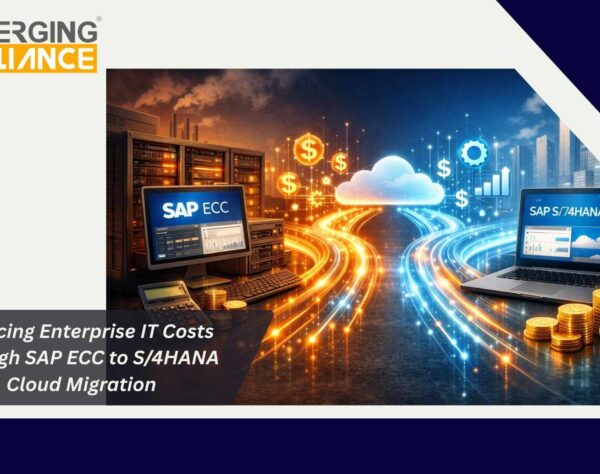 Enterprise IT team planning SAP ECC to S/4HANA Cloud migration strategy to reduce infrastructure costs and modernize cloud-based ERP systems.