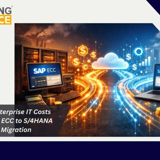 Enterprise IT team planning SAP ECC to S/4HANA Cloud migration strategy to reduce infrastructure costs and modernize cloud-based ERP systems.