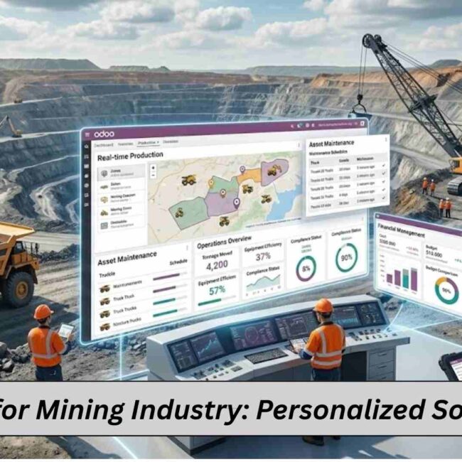 Mining operations monitored in real time using Odoo ERP dashboards