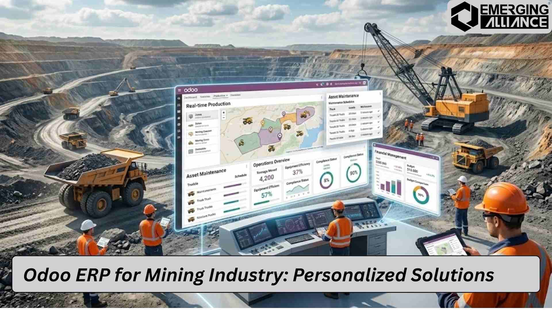 Mining operations monitored in real time using Odoo ERP dashboards