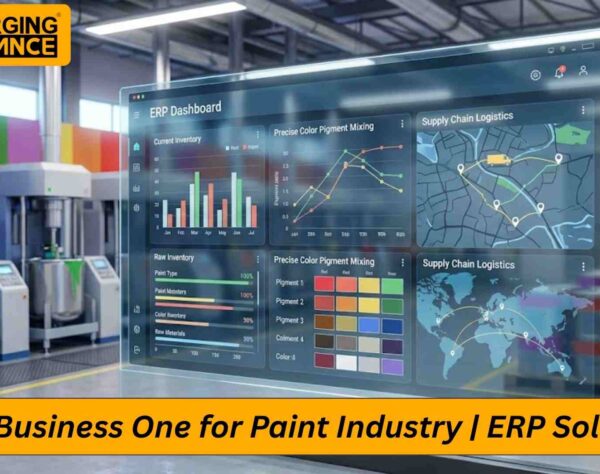 SAP Business One for Paint Industry dashboard showing production, inventory, and batch tracking