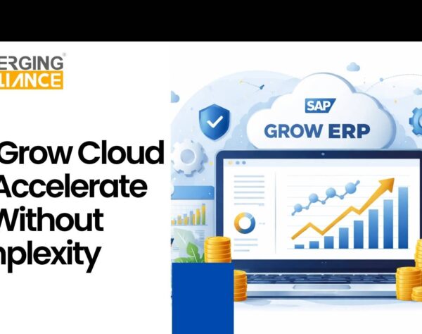 SAP Grow Cloud ERP showing real-time analytics, financial dashboards, and operational insights for growing enterprises