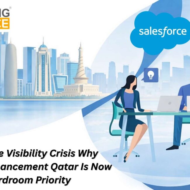 Salesforce Enhancement Qatar dashboard showing real-time sales pipeline and revenue analytics