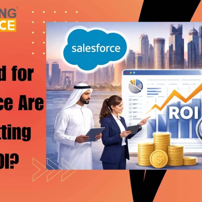 Salesforce support in Qatar dashboard showing CRM analytics, pipeline visibility, and performance optimization insights