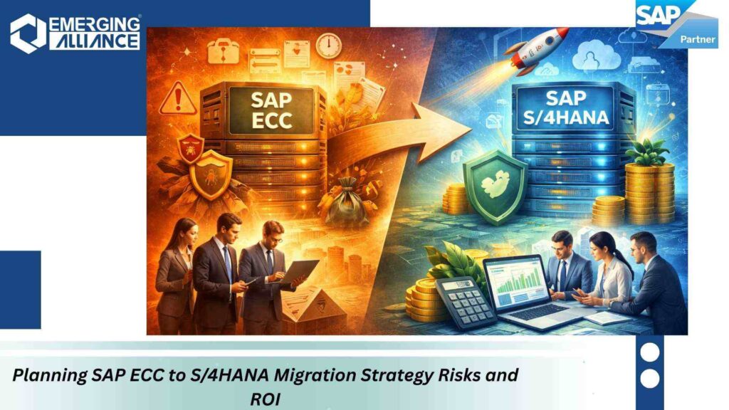 SAP ECC to SAP S/4HANA Cloud migration roadmap showing digital core modernization and enterprise ERP transformation