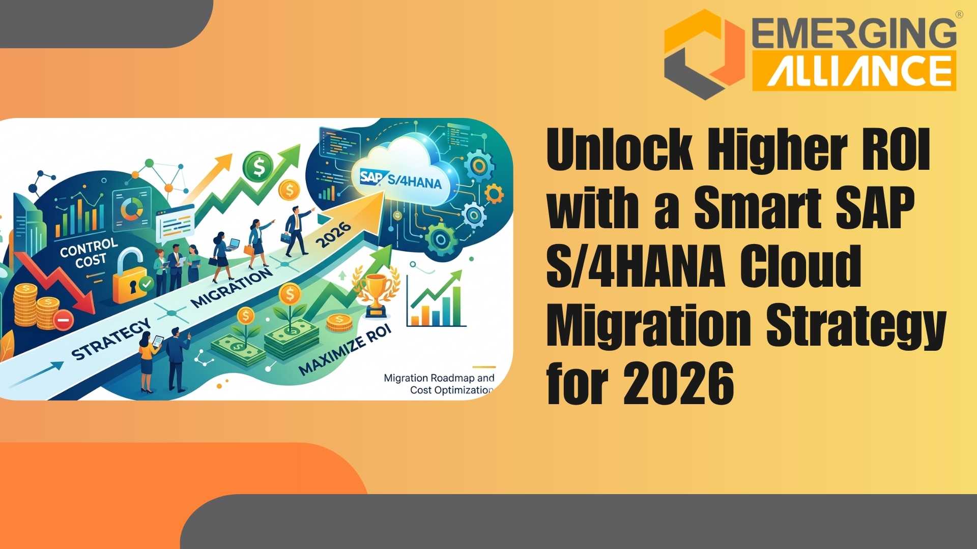 Enterprise team planning SAP S/4HANA Cloud migration strategy to reduce costs and maximize ROI with data-driven insights