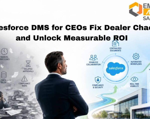 Salesforce DMS platform showing dealer analytics, inventory visibility, and real-time distribution intelligence