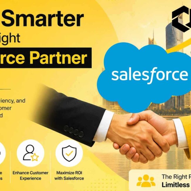 Enterprise team using Salesforce CRM solutions for business automation and scalable growth in Qatar