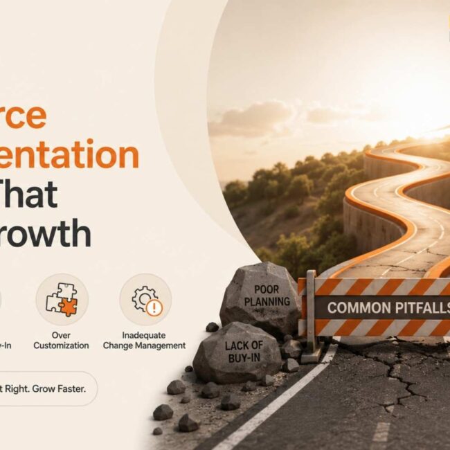 Salesforce Implementation strategy, automation, CRM integration, governance, and digital transformation roadmap.