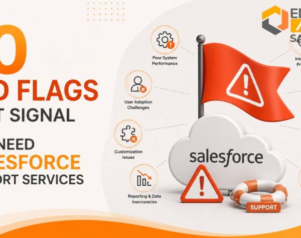 Enterprise team analyzing CRM performance issues with Salesforce Support Services improving adoption, automation, visibility, and ROI.