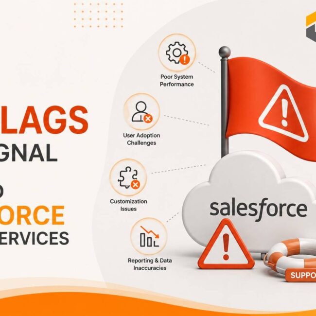 Enterprise team analyzing CRM performance issues with Salesforce Support Services improving adoption, automation, visibility, and ROI.