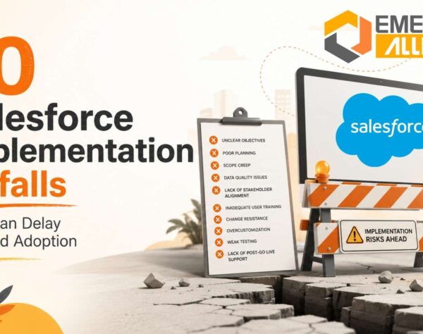 Enterprise team reviewing Salesforce implementation strategy to improve adoption, automation, visibility, and ROI.