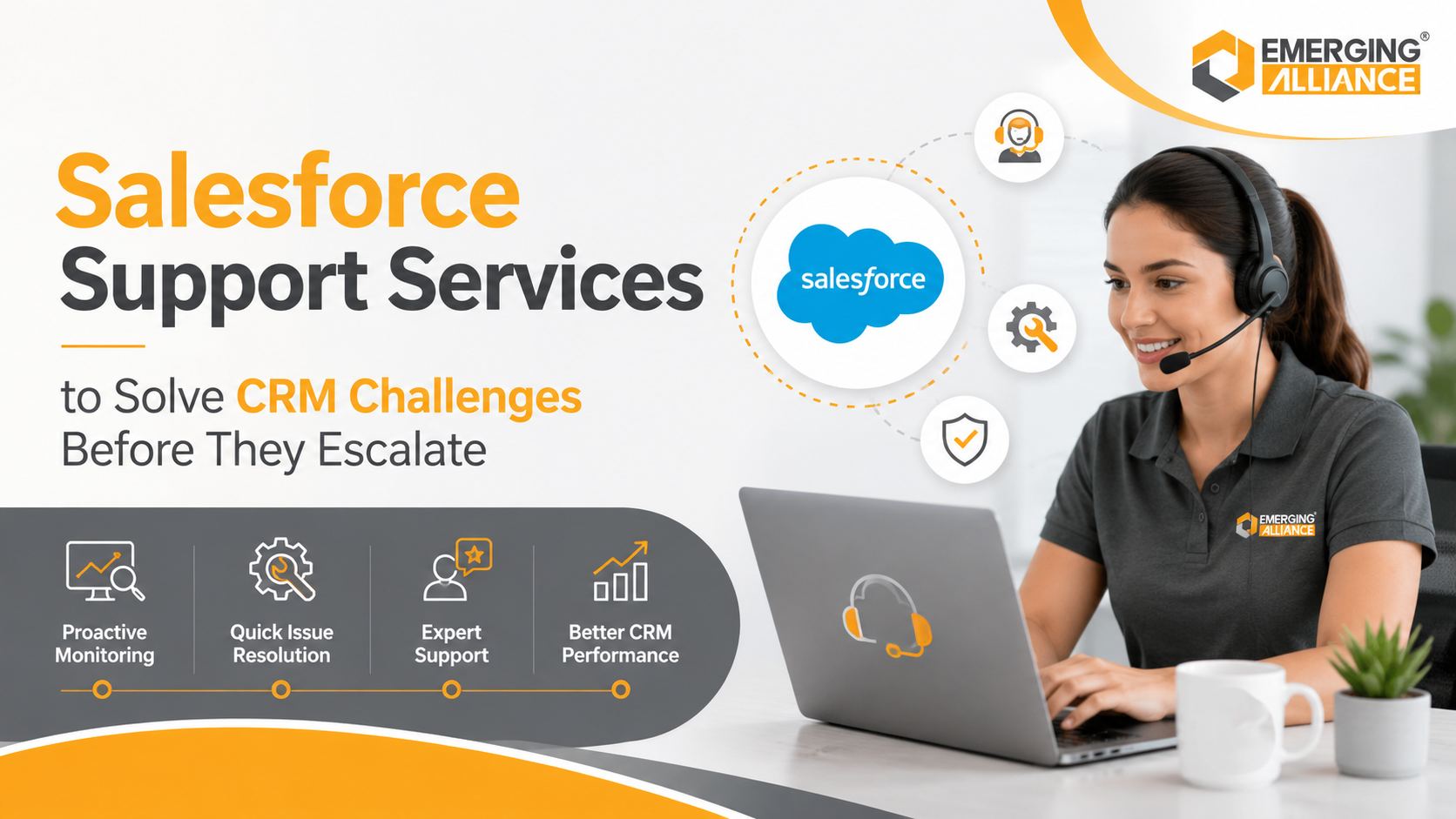 Salesforce Support Services team proactively monitoring CRM performance, resolving issues, and preventing business disruptions before they escalate