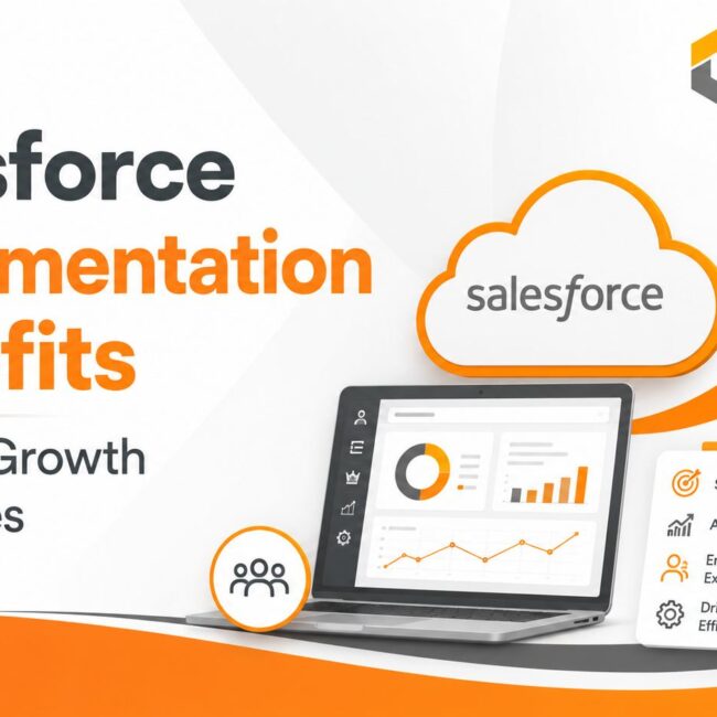 Salesforce implementation connecting sales, service, automation, analytics, and customer data for enterprise growth