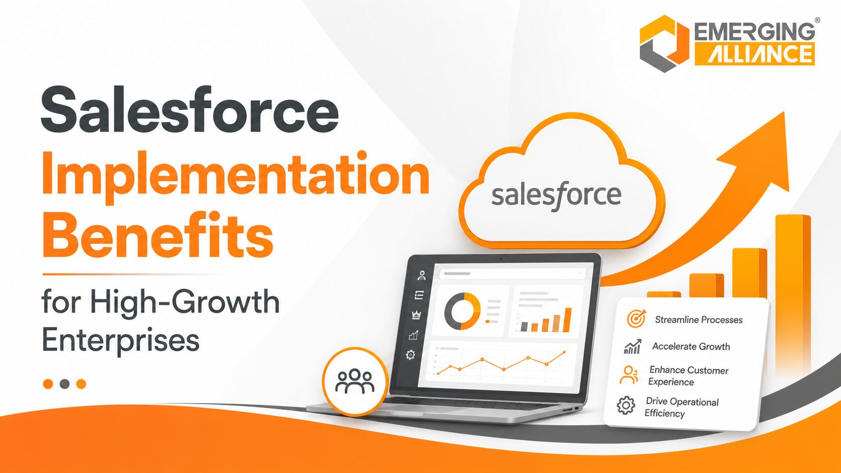 Salesforce implementation connecting sales, service, automation, analytics, and customer data for enterprise growth