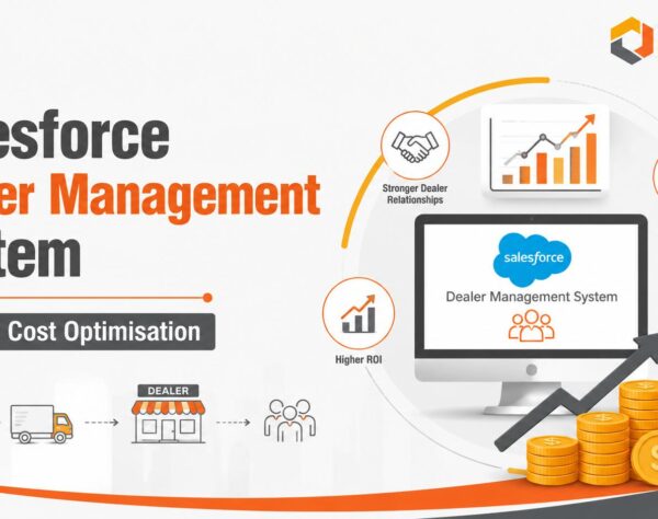 Salesforce Dealer Management System dashboard showing dealer ROI and operational performance