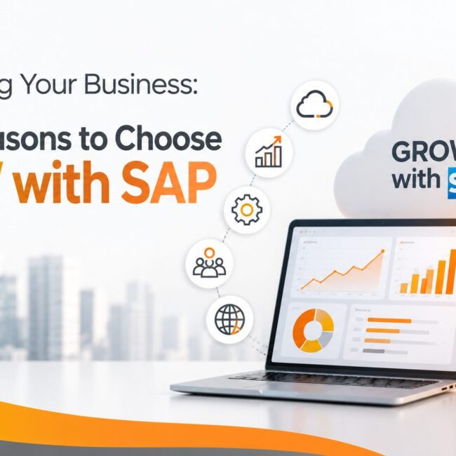 GROW with SAP cloud ERP helping growing businesses improve scalability, efficiency, and digital transformation.