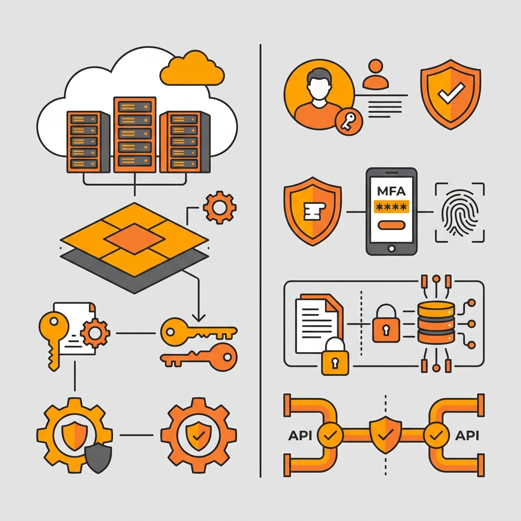A professional diagram illustrating the shared responsibility model between SAP (managing cloud infrastructure) and the customer (managing user roles, integrations, and identity policies).