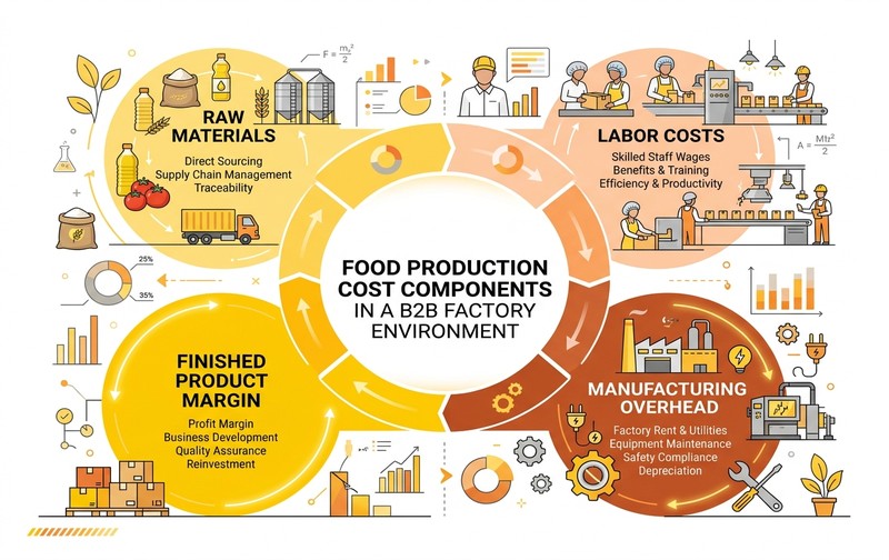 Food Production Cost Components in a B2B Factory Environment