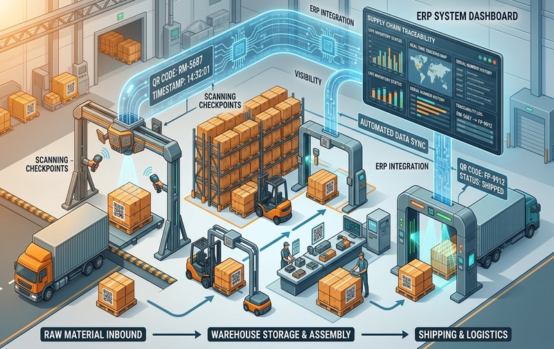 QR Code Supply Chain Tracking and Traceability Ecosystem in Manufacturing